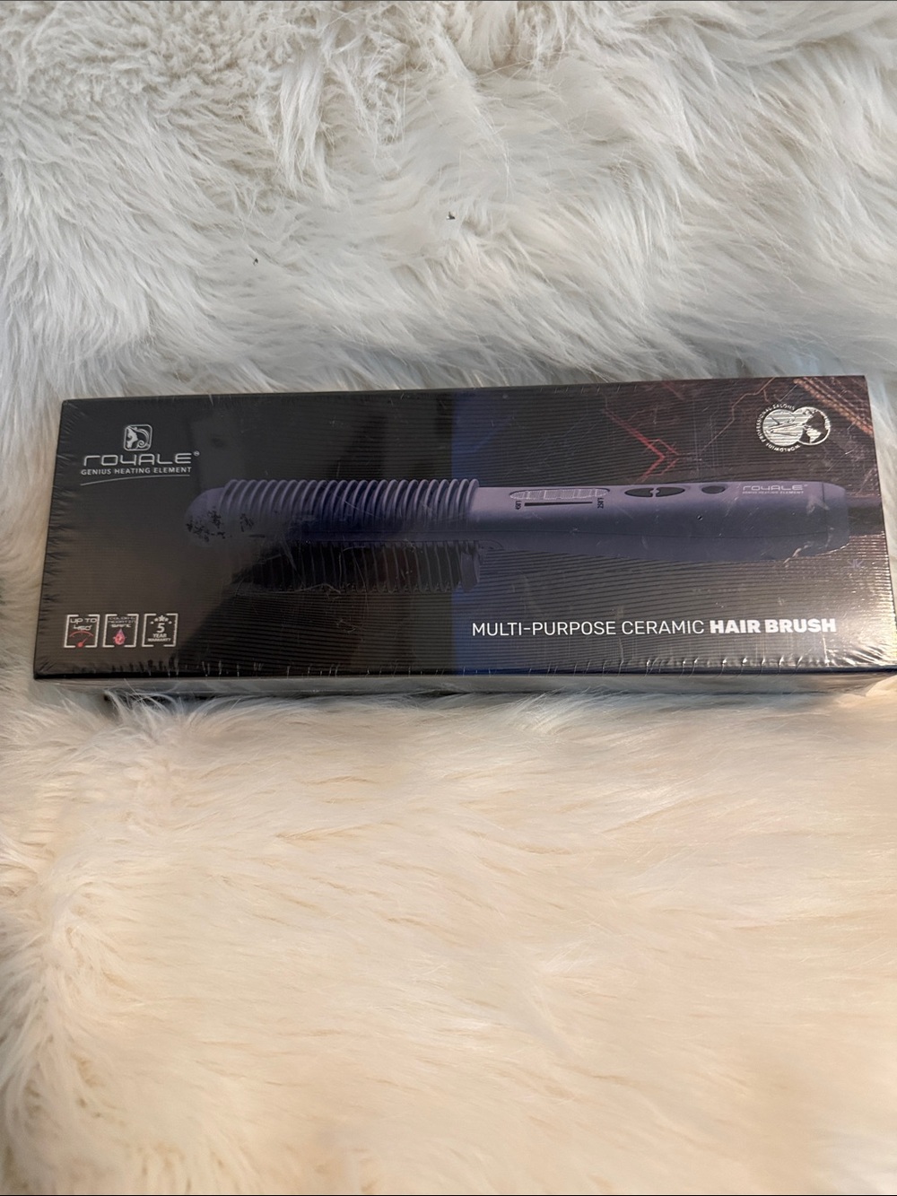 Royale Genius Ceramic Hair Straightner Brush - Black